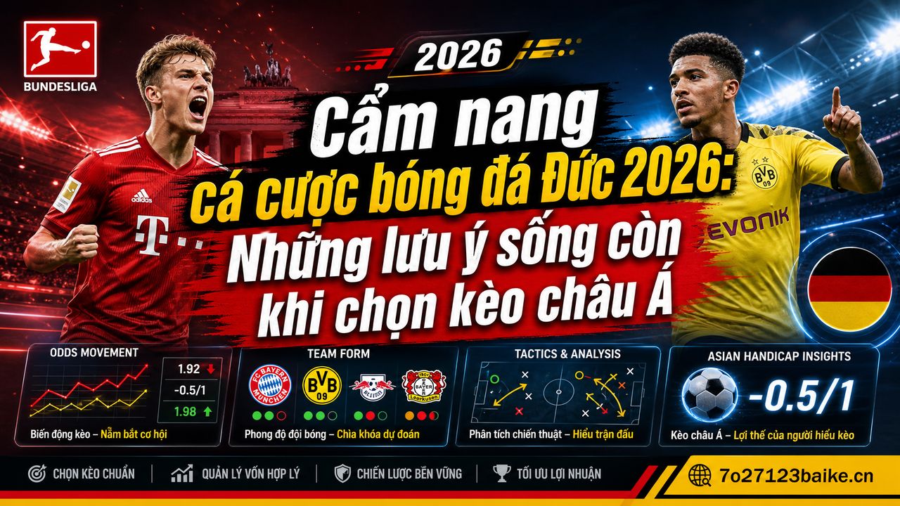 Cẩm nang cá cược bóng đá Đức 2026: Những lưu ý sống còn khi chọn kèo châu Á